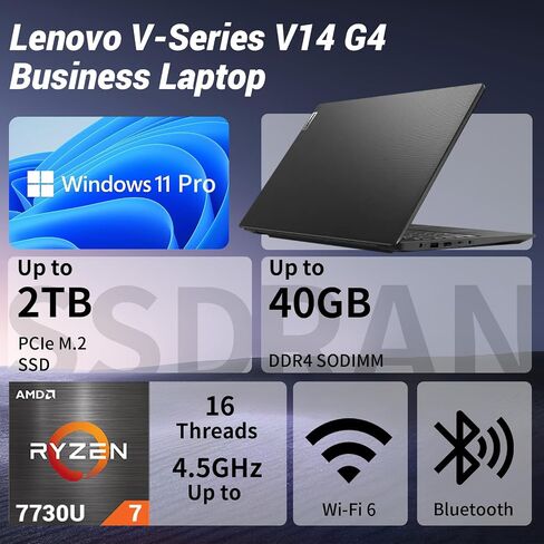 Lenovo V14 FHD AMD Ryzen 7 7730U Business Laptop, 16GB DDR4 + 512GB SSD in Kuwait