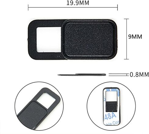 Oval Shaped Plastic Webcam Cover Slider for Laptops Computers 9Pcs Black in Kuwait