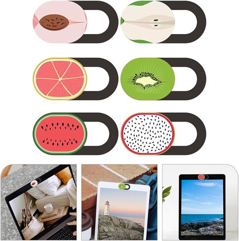 Alipis 6pcs Laptop Camera Cover Slide Privacy Protection Abs Material Decorative Webcam Covers for Computer Security Patterns in Kuwait