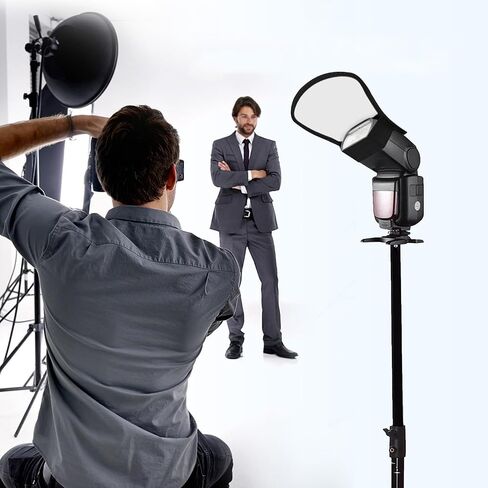 Silver White Flash Diffuser Reflector for Speedlight, Two Sides in Kuwait