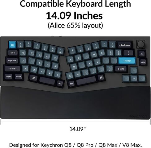 Keychron Silicone Wrist & Palm Rest, 14.09" for 65% Alice Layout Mechanical Keyboards Q8 / V8 Series – Full Honeycomb Anti-Slip Base, Smooth & Washable, Typing Support in Kuwait
