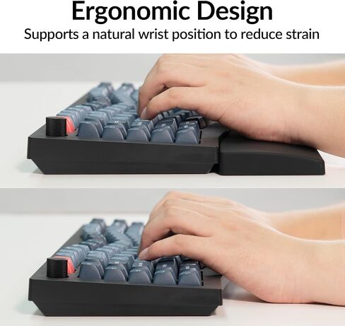 Keychron Silicone Wrist & Palm Rest, 14.09" for 65% Alice Layout Mechanical Keyboards Q8 / V8 Series – Full Honeycomb Anti-Slip Base, Smooth & Washable, Typing Support in Kuwait