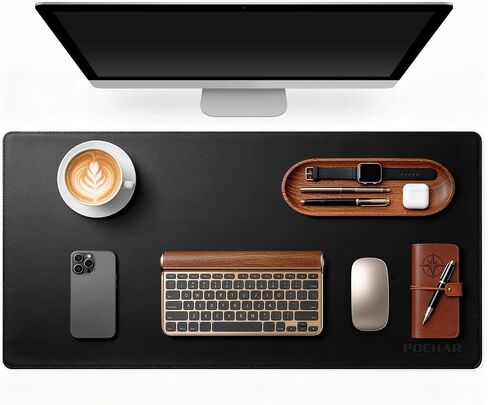 POCHAR Vegan Leather Desk Mat 31" x 16" - Desk Pad Protector for Desktop in Kuwait