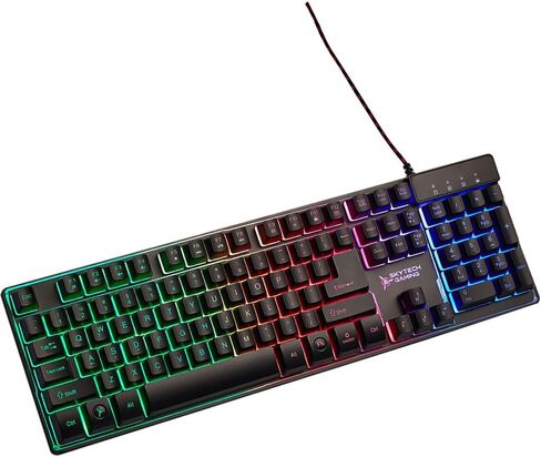 Skytech Gaming Classic K-1000 RGB Gaming Keyboard, 104 Keys USB Wired Keyboard, Customizable Chroma RGB Backlighting, 19 Anti-Ghosting Keys, Multimedia Function Keys, Support Windows 7/10/11 -Black in Kuwait