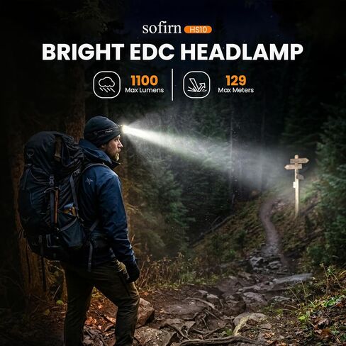 sofirn HS10 Rechargeable Headlamp 1100 Lumens, 90 High CRI, Right Angle in Kuwait