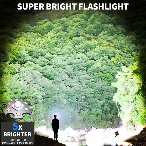 Rechargeable LED Flashlights High Lumens, 99,000 Lumen Super Bright Flashlight with 7 Modes & Waterproof, Powerful USB Rechargeable Handheld Flash Light for Camping Home in Kuwait