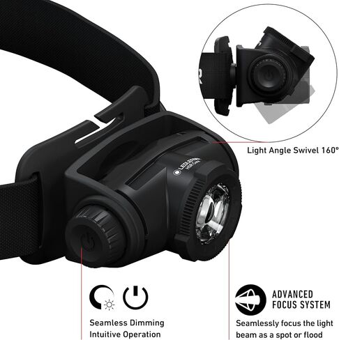Ledlenser, H5R Core Rechargeable Headlamp, 500 lumens, Advanced Focus System, Constant Light Output, Dimmable, Magnetic Charge System, Dustproof, Waterproof, Connecting System in Kuwait