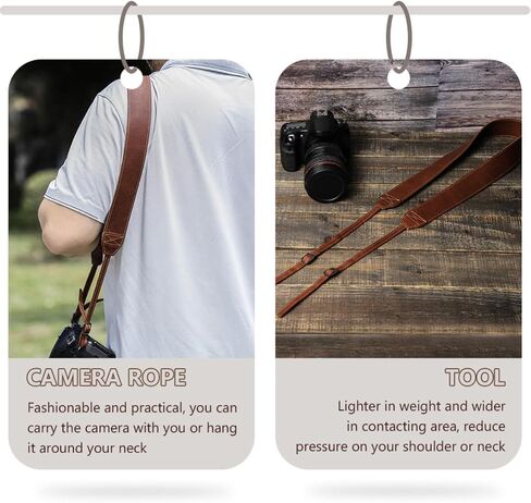 Vintage Crazy Horse Leather Camera Neck Strap for Mirrorless Cameras in Kuwait