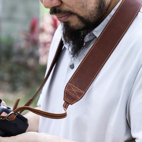Quick Release Camera Shoulder Strap Leather Brown for Travel Photographers in Kuwait