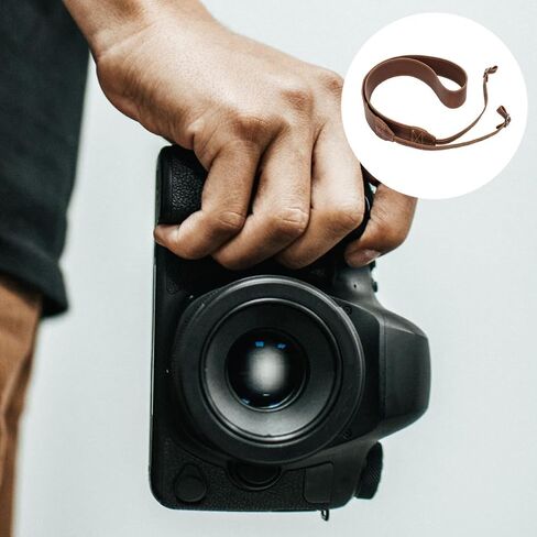 OSALADI Brown Leather Camera Shoulder Strap for Photographers, Adjustable in Kuwait