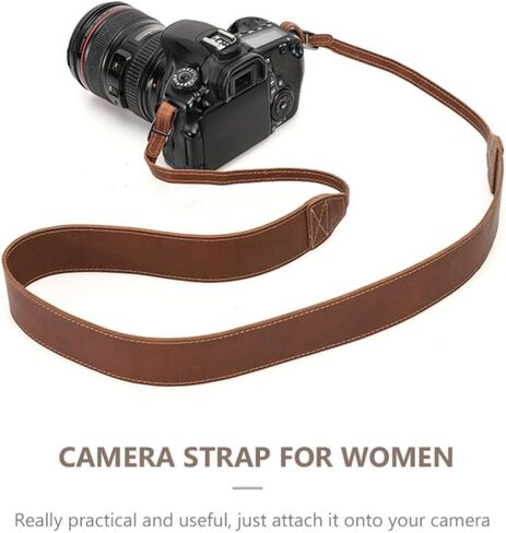 OSALADI Brown Leather Camera Shoulder Strap for Photographers, Adjustable in Kuwait