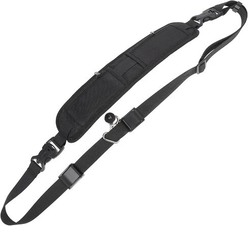 KALLORY Adjustable Nylon Camera Shoulder Strap with Two Pockets Black in Kuwait