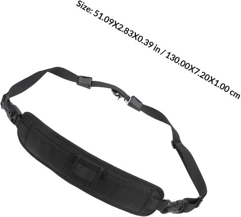 KALLORY Adjustable Nylon Camera Shoulder Strap with Two Pockets Black in Kuwait