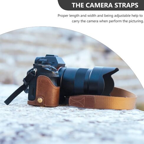 KALLORY Adjustable Nylon Camera Shoulder Strap with Two Pockets Black in Kuwait