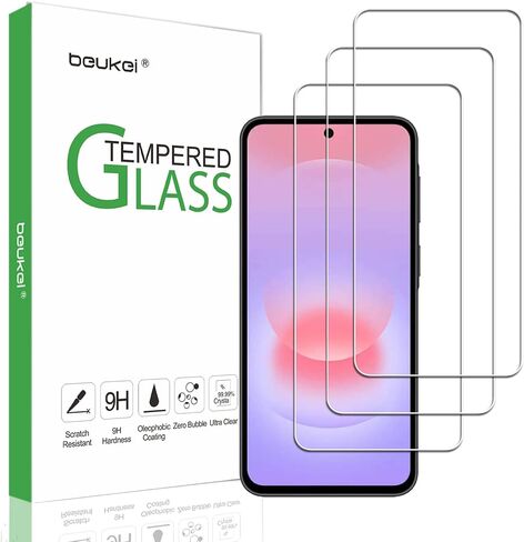3 Pack Compatible with for Samsung Galaxy A37 5G / Galaxy A57 Screen Protector Tempered Glass, Touch Sensitive, 9H Hardness in Kuwait