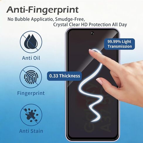 2 Pack for Samsung Galaxy A37 Privacy Screen Protector,Automatic Alignment in Kuwait