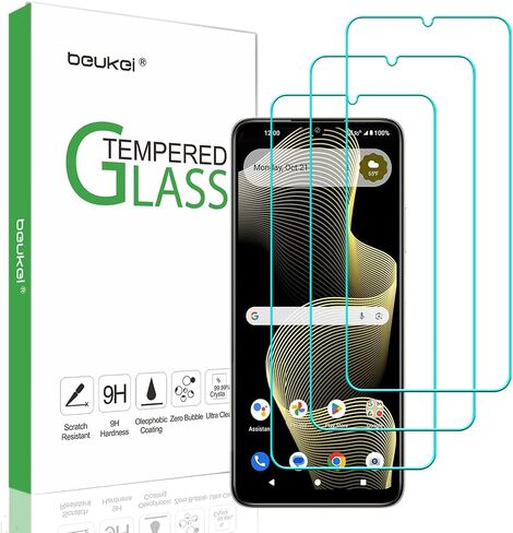 (3 Pack) Designed for Cricket Outlast 5G and AT&T Motivate Pro 5G Screen Protector Tempered Glass, Anti Scratch, Bubble Free, 9H Hardness in Kuwait