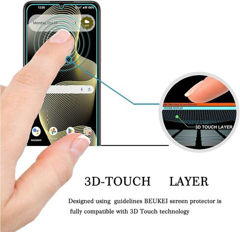 (3 Pack) Designed for Cricket Outlast 5G and AT&T Motivate Pro 5G Screen Protector Tempered Glass, Anti Scratch, Bubble Free, 9H Hardness in Kuwait