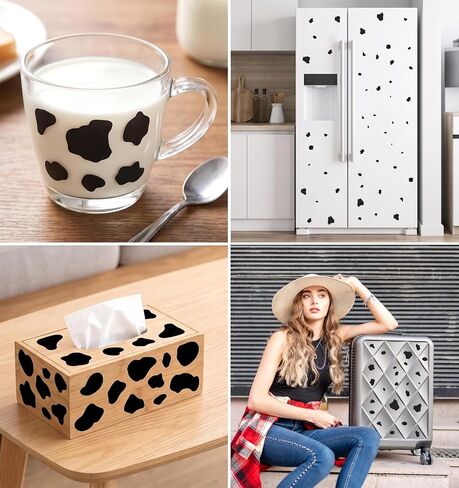104 Pcs Cow Stickers, Waterproof Cow Print Peel and Stick in Kuwait