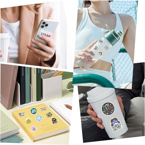 110Pcs Stem Stickers for Water Bottle, Laptop, Chemistry, Biology, Physics, Science Stickers- Women in Stem Gifts, Science Party Supplies- Gift for Women & Men in Kuwait