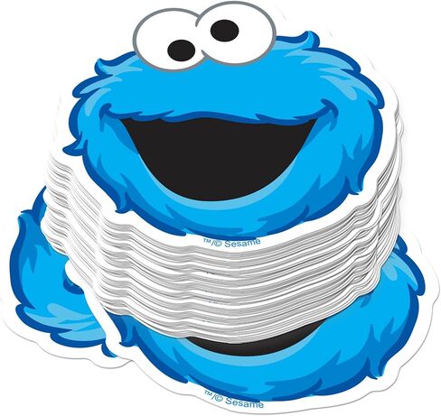 Sesame Street Cookie Monster Face Stacked 50 Sticker Pack – Waterproof in Kuwait