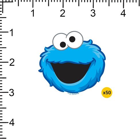 Sesame Street Cookie Monster Face Stacked 50 Sticker Pack – Waterproof in Kuwait