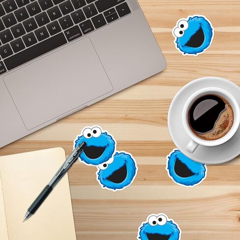 Sesame Street Cookie Monster Face Stacked 50 Sticker Pack – Waterproof in Kuwait