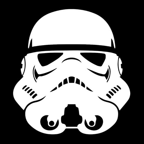 EvolveFISH SW Stormtrooper Pilot Helmet Weatherproof Vinyl Decal - [White][5"] in Kuwait