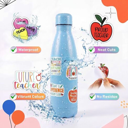 Sabary 276 Pcs Teacher Stickers for Laptop Water Bottles Vinyl Waterproof Sticker Teacher Appreciation Gifts Bulk Back to School Gift Party Favor for Women Men in Kuwait