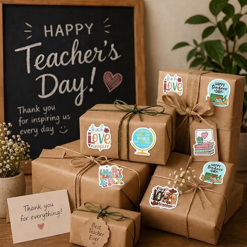 Sabary 276 Pcs Teacher Stickers for Laptop Water Bottles Vinyl Waterproof Sticker Teacher Appreciation Gifts Bulk Back to School Gift Party Favor for Women Men in Kuwait