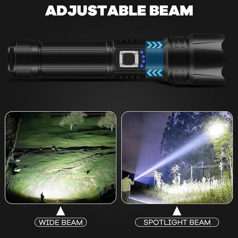 crazybrace Rechargeable Flashlights High Lumens, 2Pack 99000 Lumen Super Bright Led Flashlight with 5 Modes & 15H Long Runtime in Kuwait