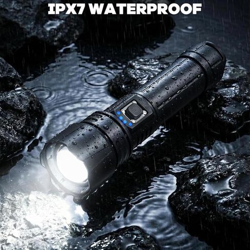 crazybrace Rechargeable Flashlights High Lumens, 2Pack 99000 Lumen Super Bright Led Flashlight with 5 Modes & 15H Long Runtime in Kuwait