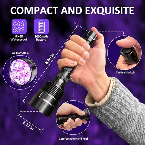 SAOPRKLER-UV5 385-395nm Black Light UV Flashlight in Kuwait