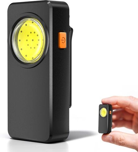 Rechargeable EDC Flashlight with 4 Lighting Modes, 600 Lumens Running Light for Runners, Clip On Flashlight, Pocket Flashlight for Running, Walking, Outdoor Activities and Emergency in Kuwait