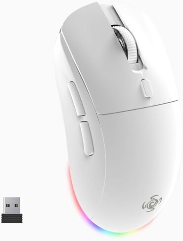 Wireless Gaming Mouse, 2.4G/USB-C/BT Wireless Mouse with 800mAh Battery, Adjustable 24,000 DPI & 1000 Polling Rate, PAW3311 Sensor, RGB Lighting, Programmable Buttons, for Win/Mac in Kuwait
