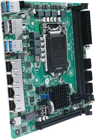 N17 NAS Motherboard C246 LGA1151(Mini ITX/DDR4 Support ECC/PCIE3.0x16/4x2.5G LAN/8xSATA3/2xM.2/USB3.0/ HD DP/Soft Routing Board) in Kuwait