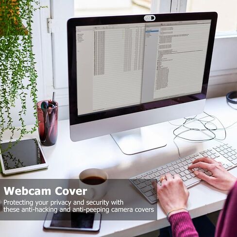 4pcs Rhinestone Webcam Privacy Covers for Laptop Tablet Computer, Easy to Install Abs Material Camera Slide with Side Protection, Lightweight and Fashionable Privacy Security in Kuwait