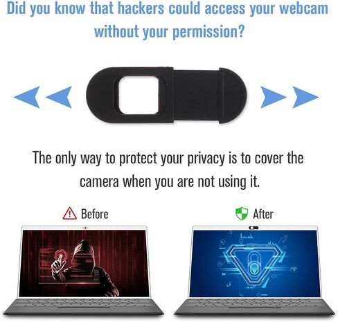4Pcs Black ABS Webcam Covers with Adhesive Privacy Slide for Tablets in Kuwait