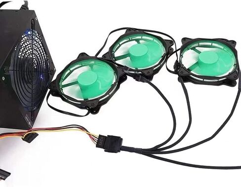 Cooling Fan Adapter Cable 15 Pin SATA to 4 x 3/4 Pin PWM 12V SATA in Kuwait