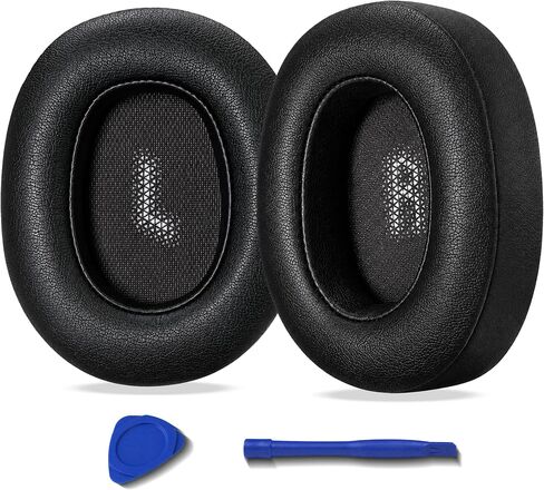 Replacement Ear Pads for JBL E55BT Headphones, Soft Protein Leather Cushions with Memory Foam, Extra Thick Ear Cups Cover for E55 BT, 1 Pair-Black in Kuwait