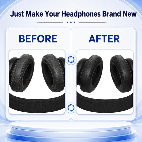 Replacement Ear Pads for JBL E55BT Headphones, Soft Protein Leather Cushions with Memory Foam, Extra Thick Ear Cups Cover for E55 BT, 1 Pair-Black in Kuwait