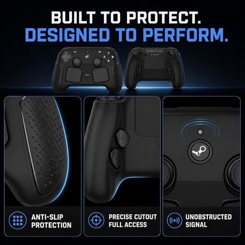 Protective Skin for 2026 Steam Controller 2, Soft Silicone Cover Case, Anti-Slip Shockproof Black Shell for Full Protection, Steam Controller Accessories in Saudi Arabia