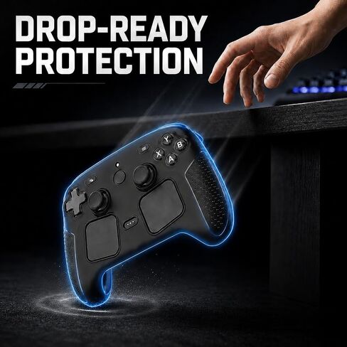 Protective Skin for 2026 Steam Controller 2, Soft Silicone Cover Case, Anti-Slip Shockproof Black Shell for Full Protection, Steam Controller Accessories in Saudi Arabia