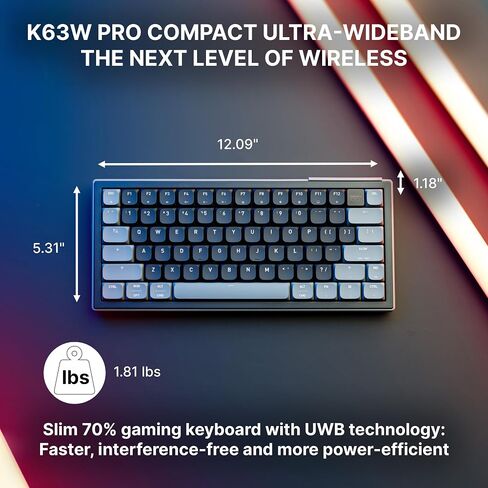 K63W Pro Compact Ultra-Wideband, Wireless 70% Gaming Keyboard in Kuwait