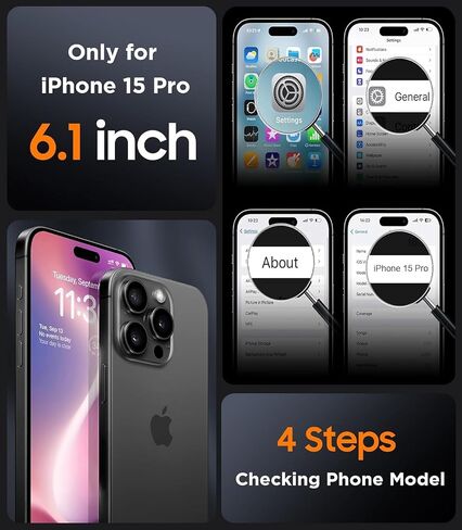 SPIDERCASE for iPhone 15 Pro Case, Magnetic Translucent Matte Case with 2PCS Tempered Glass Screen Protector Slim Phone Case for iPhone 15 Pro 6.1'', Lavender Gray in Saudi Arabia