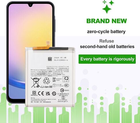 بطارية EB-BA256ABS 3.88 فولت 4905 مللي أمبير في الساعة، متوافقة مع هواتف Samsung Galaxy A25 5G،A34،A54،A55، تأتي مع أداة تركيب البطارية in Kuwait