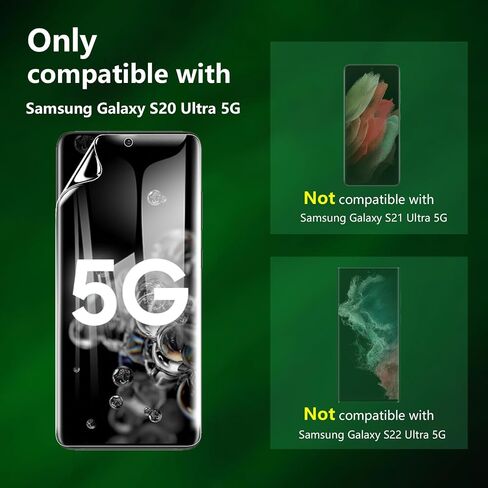 3 Pack Designed for Samsung Galaxy S20 Ultra 5G / SM-G988B G988U Screen Protector, Case Friendly, Bubble Free, High Definition Clear ShieldEasy Installation (TPU) in Saudi Arabia