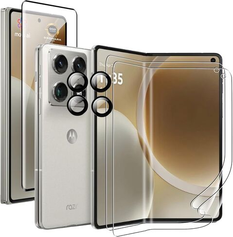 for Motorola Moto Razr Ultra 2025/2026 Screen Protector Self-Healing TPU Film with Camera Lens Protector,HD,Anti-Scratch, 2+2+1 PACK(not glass) in Kuwait