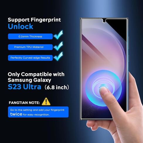 FANGTIAN 3 عبوات بديلة من مادة TPU لواقي الشاشة S23 Ultra/S22 Ultra in Kuwait