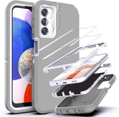 for Samsung Galaxy A13 4G-5G Case: with Explosion-Proof Film[2 Pack] and Camera Lens Screen Protective Film[2 Pack],YmhxcY 3-in-1 Heavy Protection Cover for Samsung Galaxy A13 4G-Blue and Turquoise in Saudi Arabia